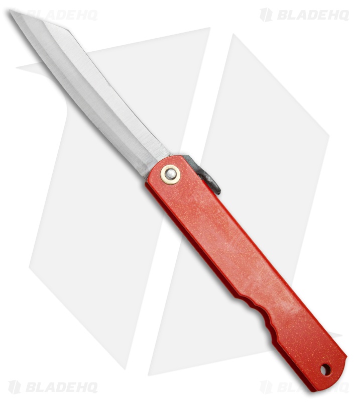 Nagao Higonokami Friction Folder Knife Red/Lacquer Gold (2.8" Satin)