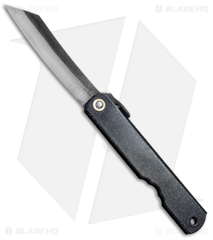 Nagao Higonokami Friction Folder Speckled Black (3" Aogami) HIGOC4B