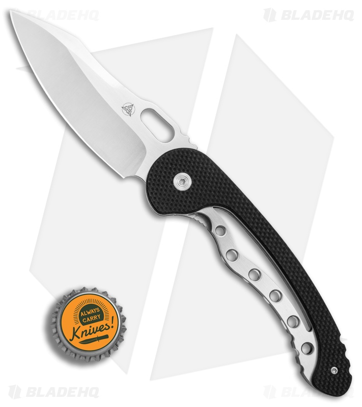Nemesis Knives Haney Vertebrae Frame Lock Knife Black G-10 (3.5" Satin) NK-20