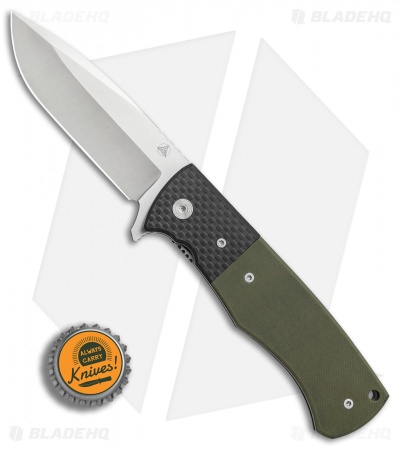 Nemesis Knives MPR-2 Liner Lock Knife OD Green G-10/CF (3.3" Satin) NK-21