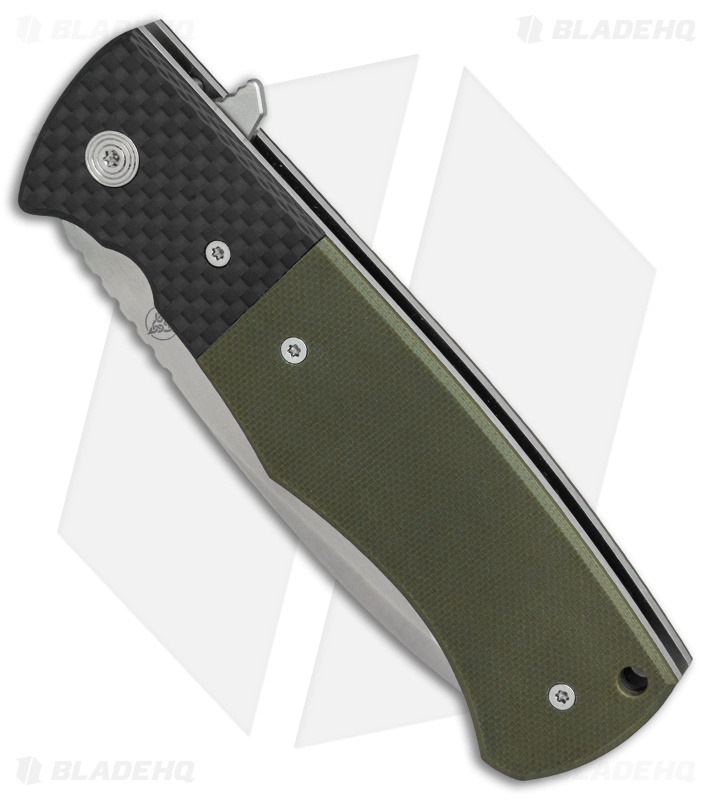 Nemesis Knives MPR-2 Liner Lock Knife OD Green G-10/CF (3.3" Satin) NK-21