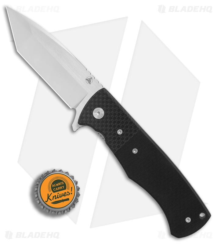 Nemesis Knives MPR-2 Tanto Liner Lock Knife Black G-10/CF (3.3" Satin) NK-21T