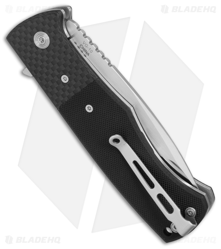 Nemesis Knives MPR-2 Tanto Liner Lock Knife Black G-10/CF (3.3" Satin) NK-21T