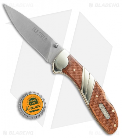Old Timer Large Lockback Folding Knife Wood (3.3." Satin) 32OT