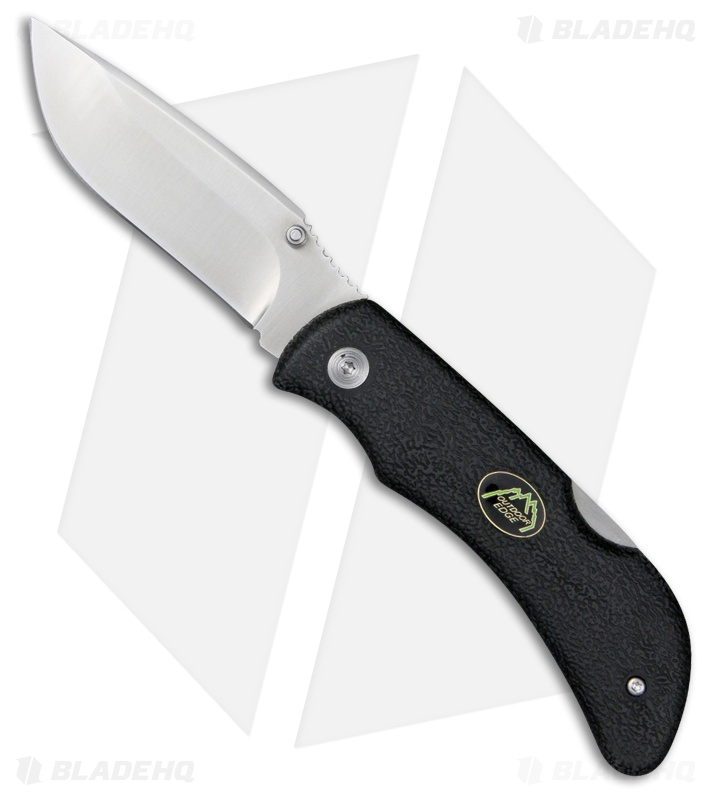 Outdoor Edge Grip-Lite Lockback Knife Black TPR (3.2" Satin)