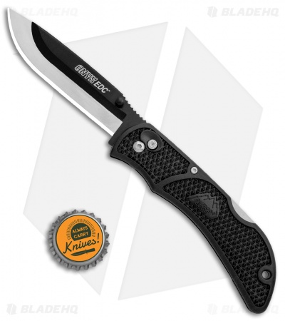 Outdoor Edge Onyx EDC Lockback Knife Black w/ 2 Extra Blades (3.5" Satin)