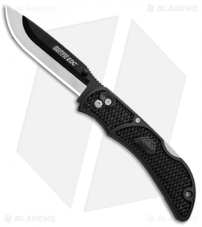 Outdoor Edge Onyx EDC Lockback Knife Black w/ 2 Extra Blades (3.5" Satin)