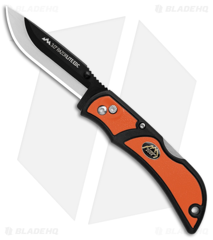 Outdoor Edge Razor Lite Orange Lockback Knife 3 Extra Blades