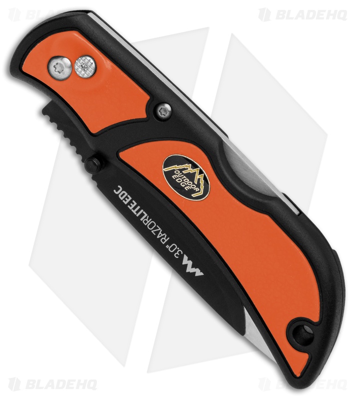 Outdoor Edge Razor Lite Orange Lockback Knife 3 Extra Blades Outdoor Edge Razor Lite Lockback Knife Orange W 3 Extra Blades 2 8 Satin
