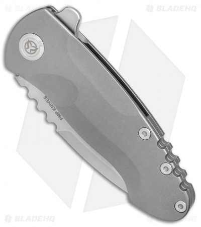 PMP Knives Berserker Frame Lock Flipper Knife Ti (3.5" Stonewash)