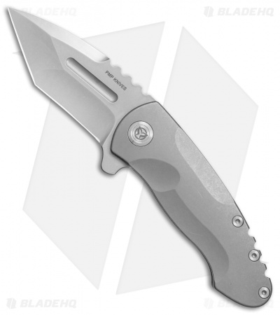 PMP Knives Berserker Frame Lock Flipper Knife Ti (3.5" Stonewash)