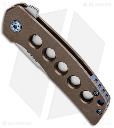 Pena Knives Custom Dingo Frame Lock Knife Bronzed Titanium (3.25" Satin) 