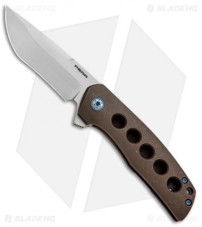 Pena Knives Custom Dingo Frame Lock Knife Bronzed Titanium (3.25" Satin) 