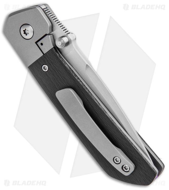 Pena Knives Custom Mula Liner Lock Knife Carbon Fiber/Purple Ti (3.25" Satin)