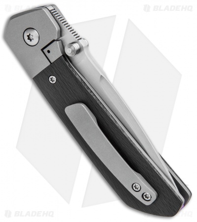 Pena Knives Custom Mula Liner Lock Knife Carbon Fiber/Purple Ti (3.25" Satin)
