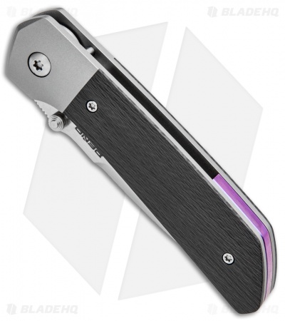 Pena Knives Custom Mula Liner Lock Knife Carbon Fiber/Purple Ti (3.25" Satin)