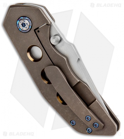 Pena Knives Custom Rhino Frame Lock Knife Bronze Titanium (3" Satin)