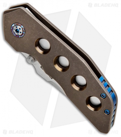 Pena Knives Custom Rhino Frame Lock Knife Bronze Titanium (3" Satin)