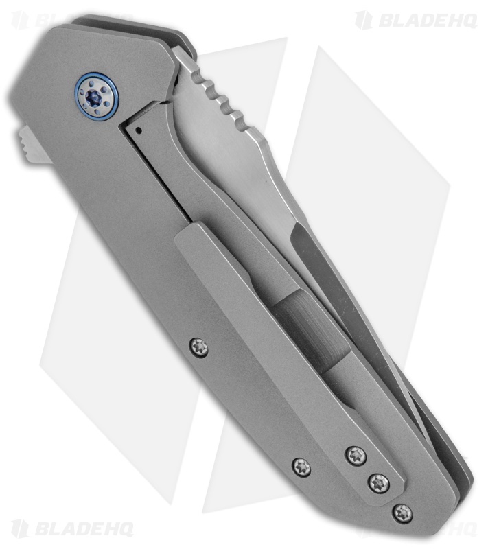 Pena Knives Custom Semi Stinger Frame Lock Knife Titanium (3.4" Two-Tone)