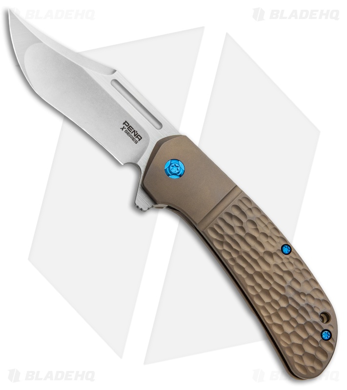 Pena Knives XSeries Lanny's Clip Flipper Knife Jigged Bronze Titanium