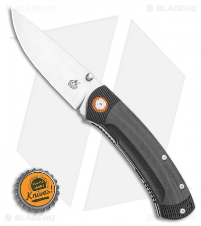 QSP Copperhead Liner Lock Knife Black G-10 (3.5" Satin) 