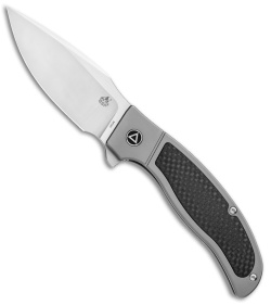 QSP Legatus Frame Lock Knife Titanium w/CF Inlay (3.25" Satin) QS136-A