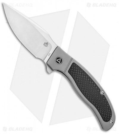 QSP Legatus Frame Lock Knife Titanium w/CF Inlay (3.25" Satin) QS136-A