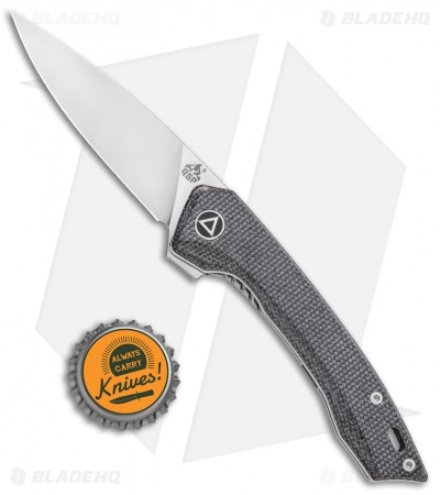 QSP Leopard Liner Lock Knife Black Linen Micarta (3" Satin) QS135-B