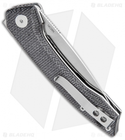 QSP Leopard Liner Lock Knife Black Linen Micarta (3" Satin) QS135-B