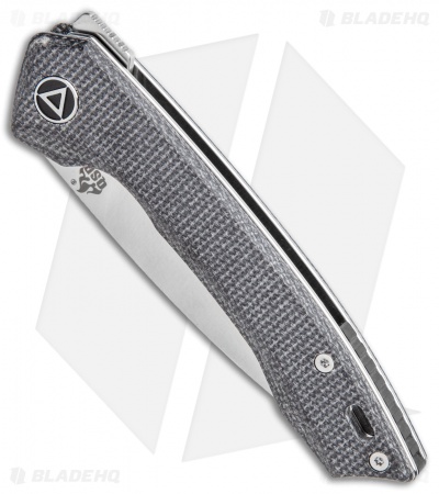 QSP Leopard Liner Lock Knife Black Linen Micarta (3" Satin) QS135-B