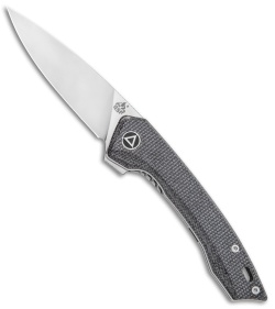 QSP Leopard Liner Lock Knife | Green Linen Micarta - Blade HQ
