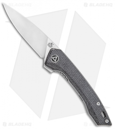 QSP Leopard Liner Lock Knife Black Linen Micarta (3" Satin) QS135-B