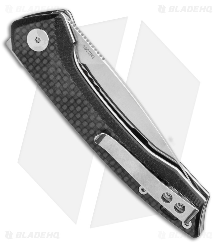 QSP Leopard Liner Lock Knife Black G-10 Carbon Fiber (3" Satin) QS135-A