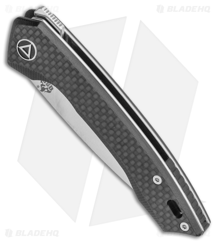 QSP Leopard Liner Lock Knife Black G-10 Carbon Fiber (3" Satin) QS135-A