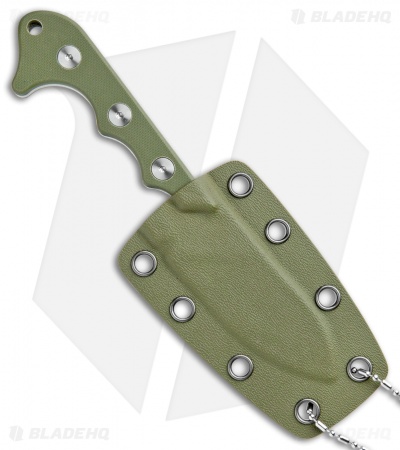 QSP Neckmuk Fixed Blade Neck Knife Green G-10 (2.8" Satin) QS125-C