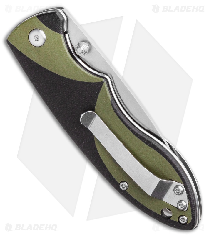 QSP Piglet Liner Lock Knife Black/Green G-10 (3.1" Satin) 