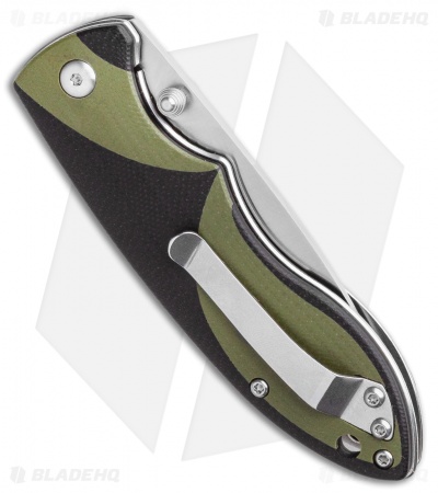 QSP Piglet Liner Lock Knife Black/Green G-10 (3.1" Satin) 