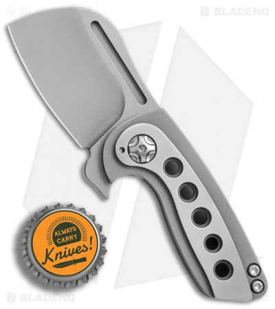 Quest Custom Kutzu 2.2 Flipper Knife Titanium (2" Stonewash)