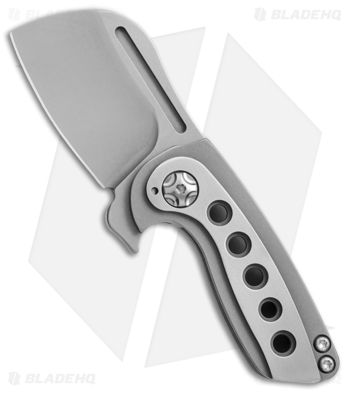 小物 KOUGETSU #2.PLUTINUM SILVER Quest Custom Kutzu 2.2 Flipper Knife Titanium (2
