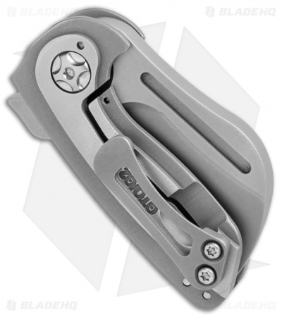 Quest Custom Kutzu 2.2 Flipper Knife Titanium (2" Stonewash)
