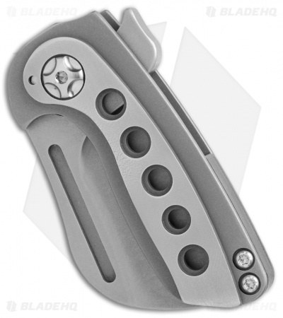 Quest Custom Kutzu 2.2 Flipper Knife Titanium (2" Stonewash)