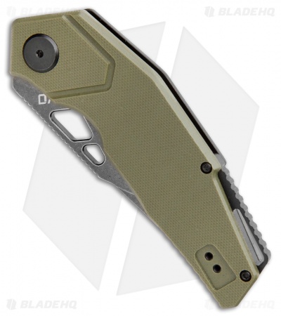 REVO Berserk Frame Lock Folding Knife Green G-10 (3.4" Black Stonewash)