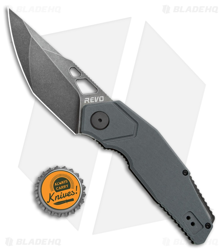 REVO Berserk Frame Lock Folding Knife Gray G-10 (3.4" Black Stonewash)