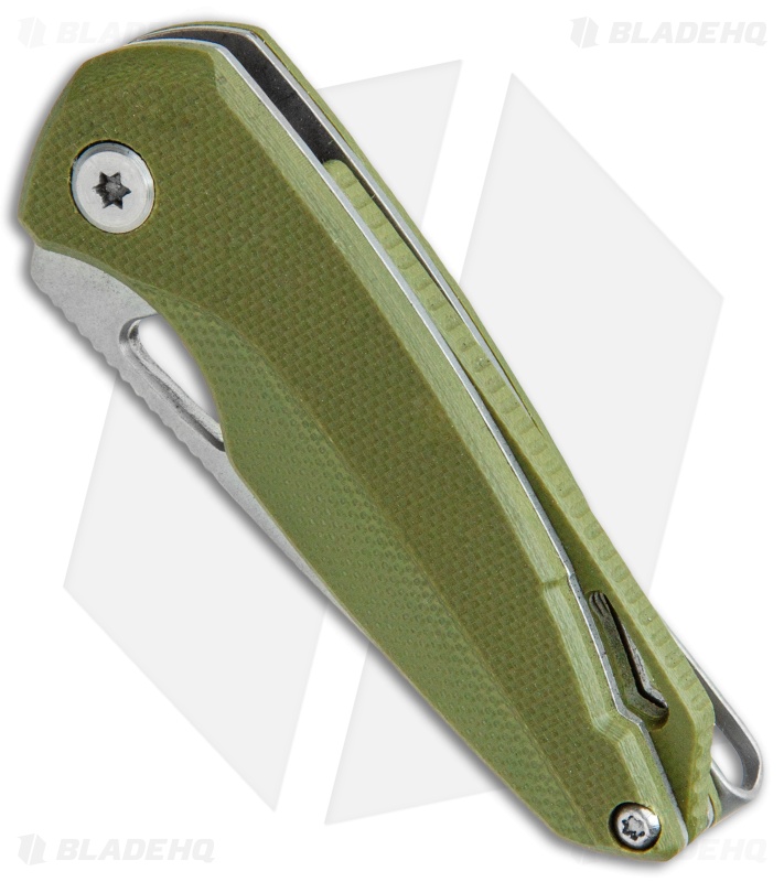 REVO Vipera Liner Lock Knife Green G-10 (2" Stonewash) 