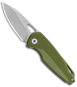 REVO Vipera Liner Lock Knife Green G-10 (2" Stonewash) 