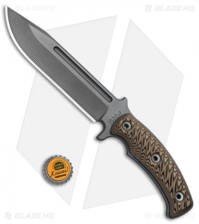 RMJ Tactical Combat Africa Fixed Blade Hyena Brown G-10 (7" Gray)