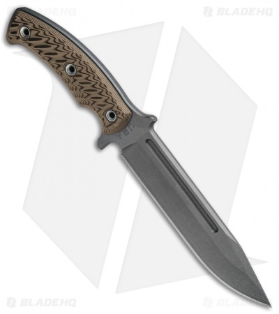 RMJ Tactical Combat Africa Fixed Blade Hyena Brown G-10 (7" Gray)