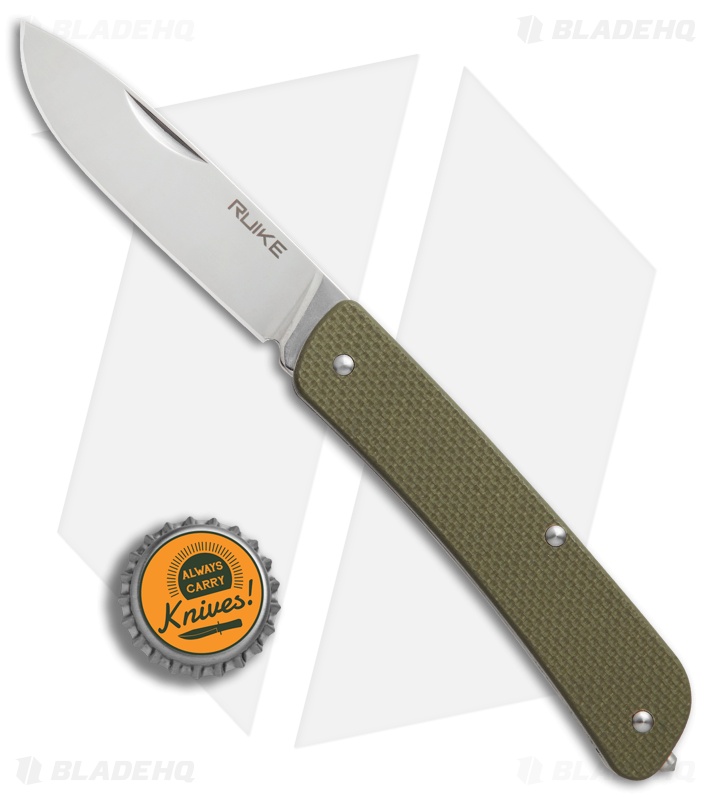 RUIKE L11 Criterion Collection Large Slip Joint Knife Green G-10 (3.5" Satin)