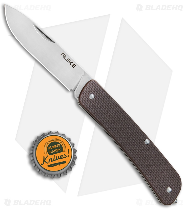 RUIKE L11-N Criterion Collection Large Slip Joint Knife Brown G-10 (3.3" Satin)