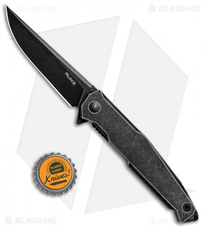 RUIKE P108 Frame Lock Knife w/ Beta Plus Lock (3.5" Black Stonewash)